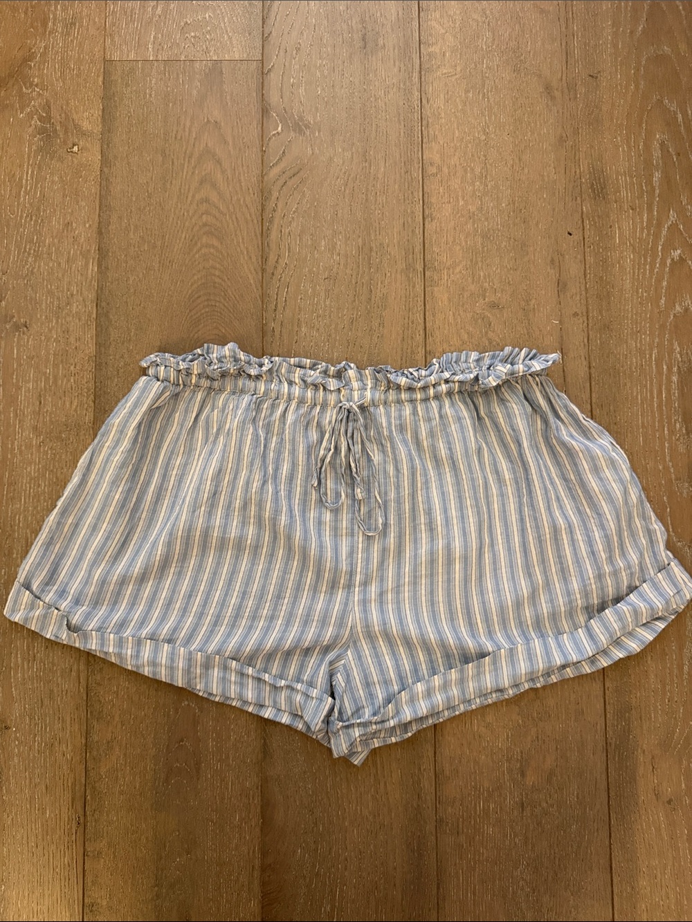 Doen Blaze Ruffled Striped Shorts
